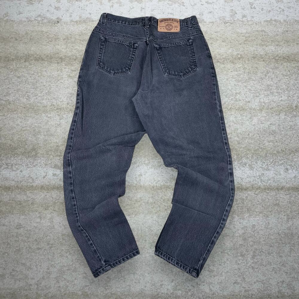 Vintage Y2K NorthCrest Jeans Womens 12 Relaxed Tapered Smoke Black Wash Denim
